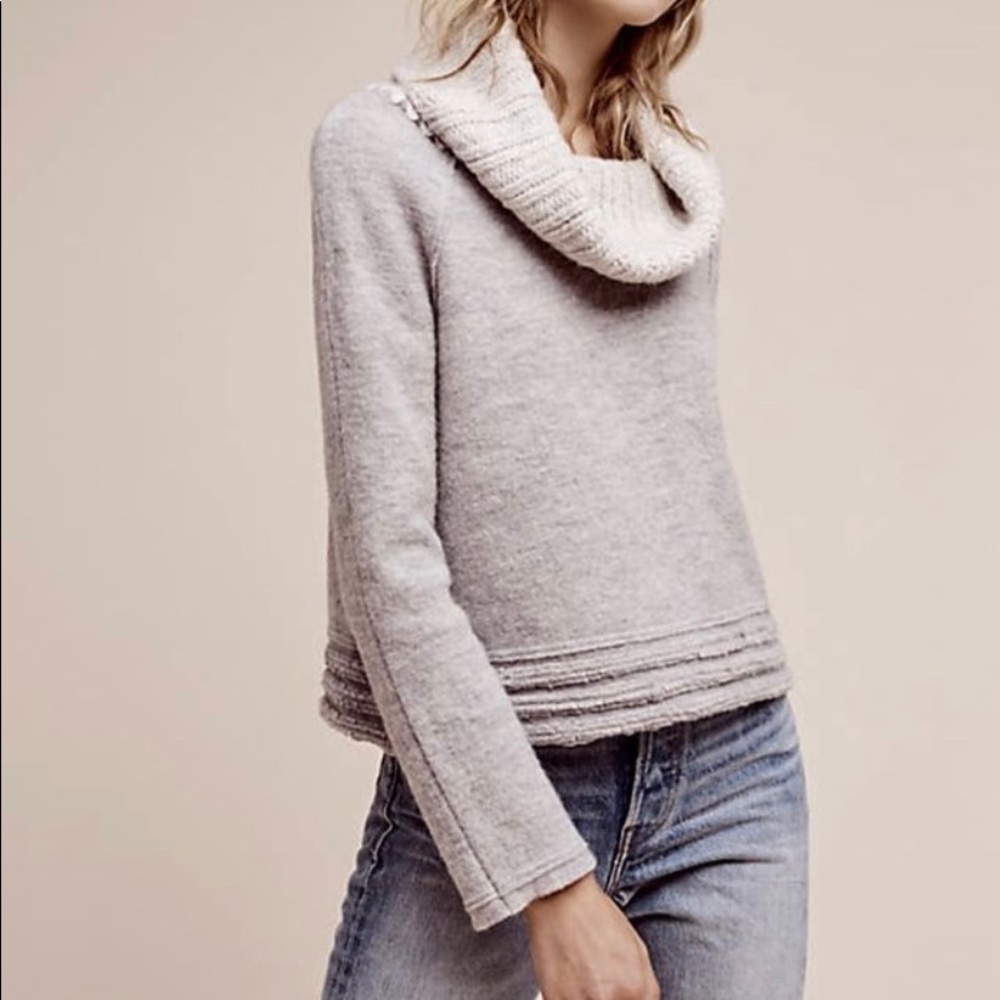 Anthropolgie Grey Cowl Neck Sweater